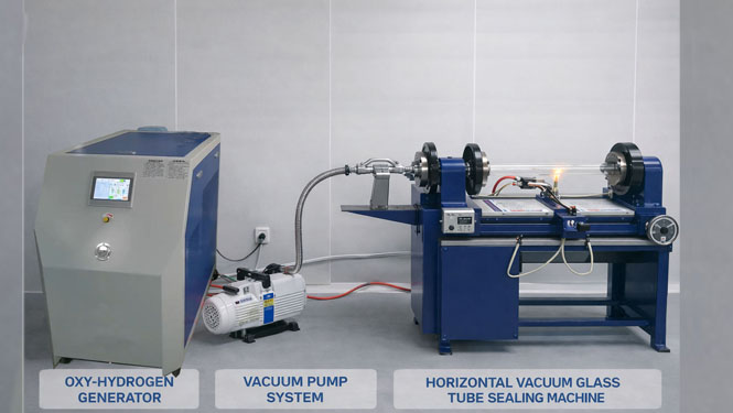 Horizontal Vacuum Quartz Glass Lathe Machine
