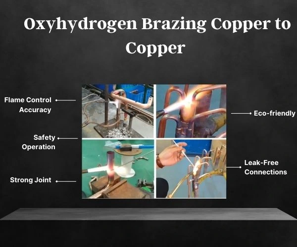 oxyhydrogen brazing process for copper to copper joints