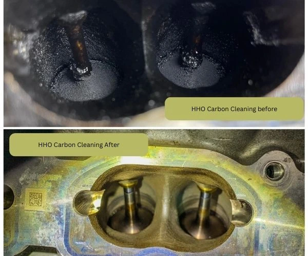 oxy hydrogen engine carbon cleaning before and after result