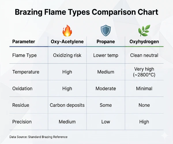 Brazing Flame Types Comparison