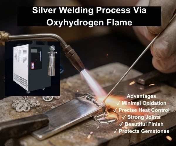 the silver welding process using oxyhydrogen flame technology