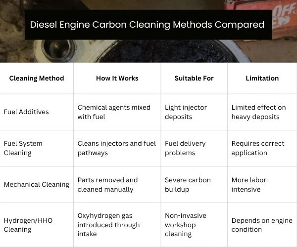 Diesel Engine Carbon Cleaning Methods Compared