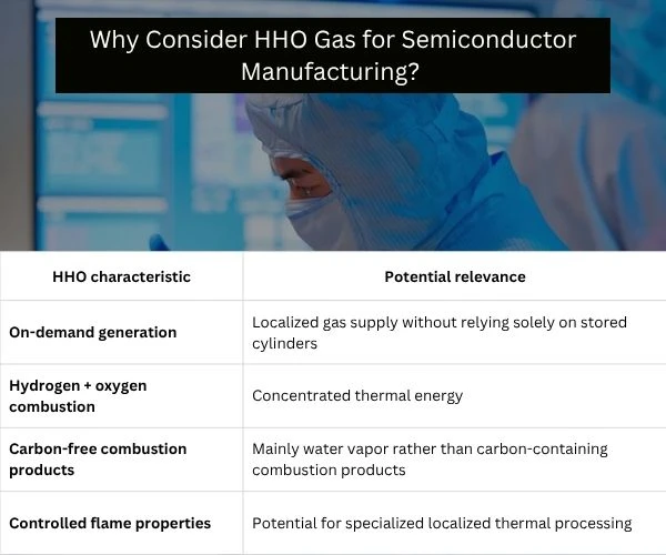 Why Consider HHO Gas for Semiconductor Manufacturing